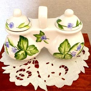 Vintage Designpac ceramic twin jam container.